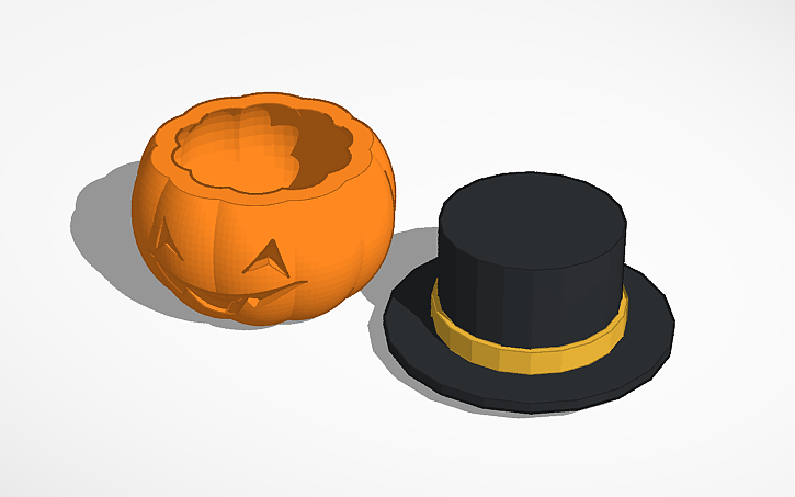 Citrouille creuse avec chapeau