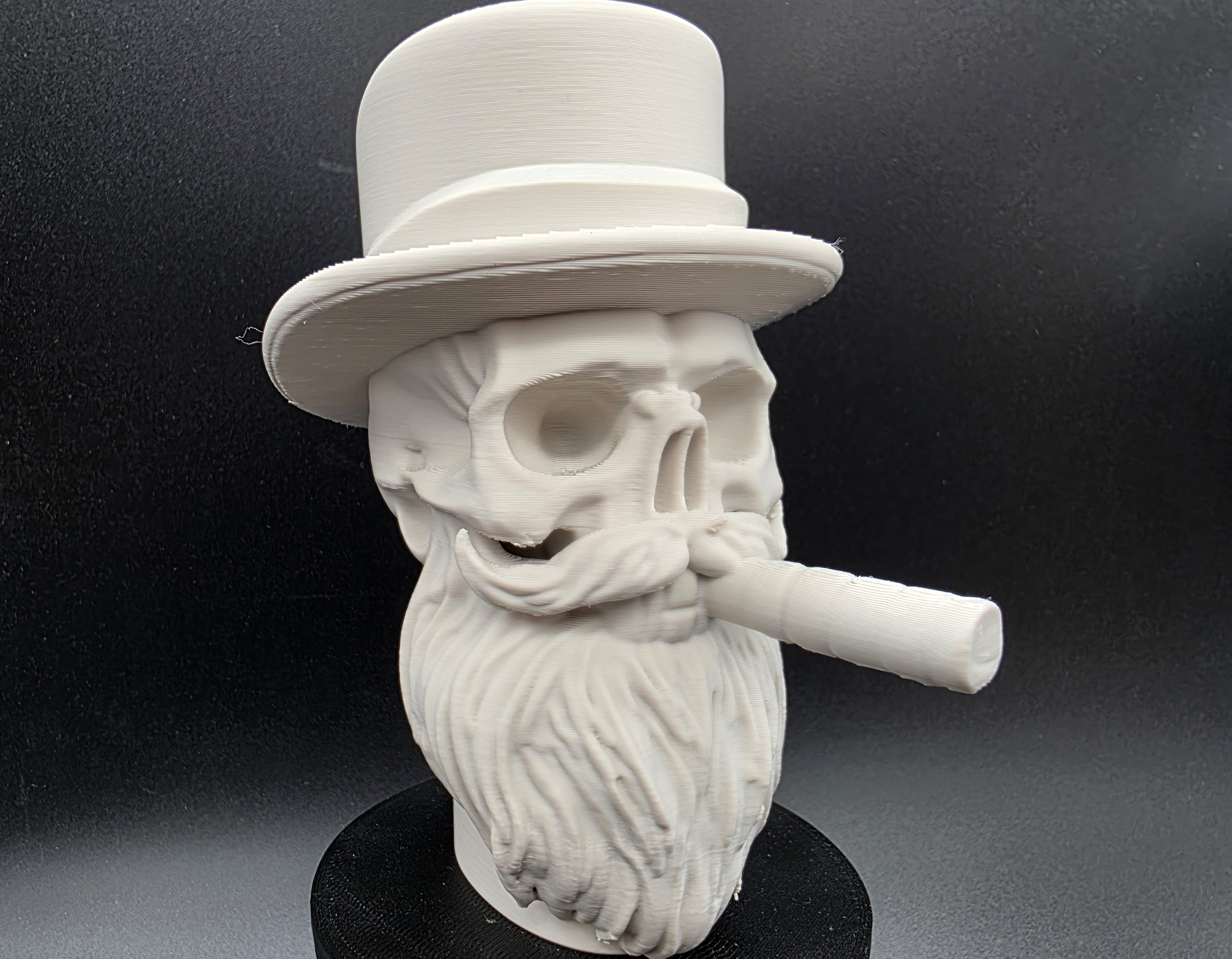 Bearded Top Hat Skull with Cigar (Standing Version)