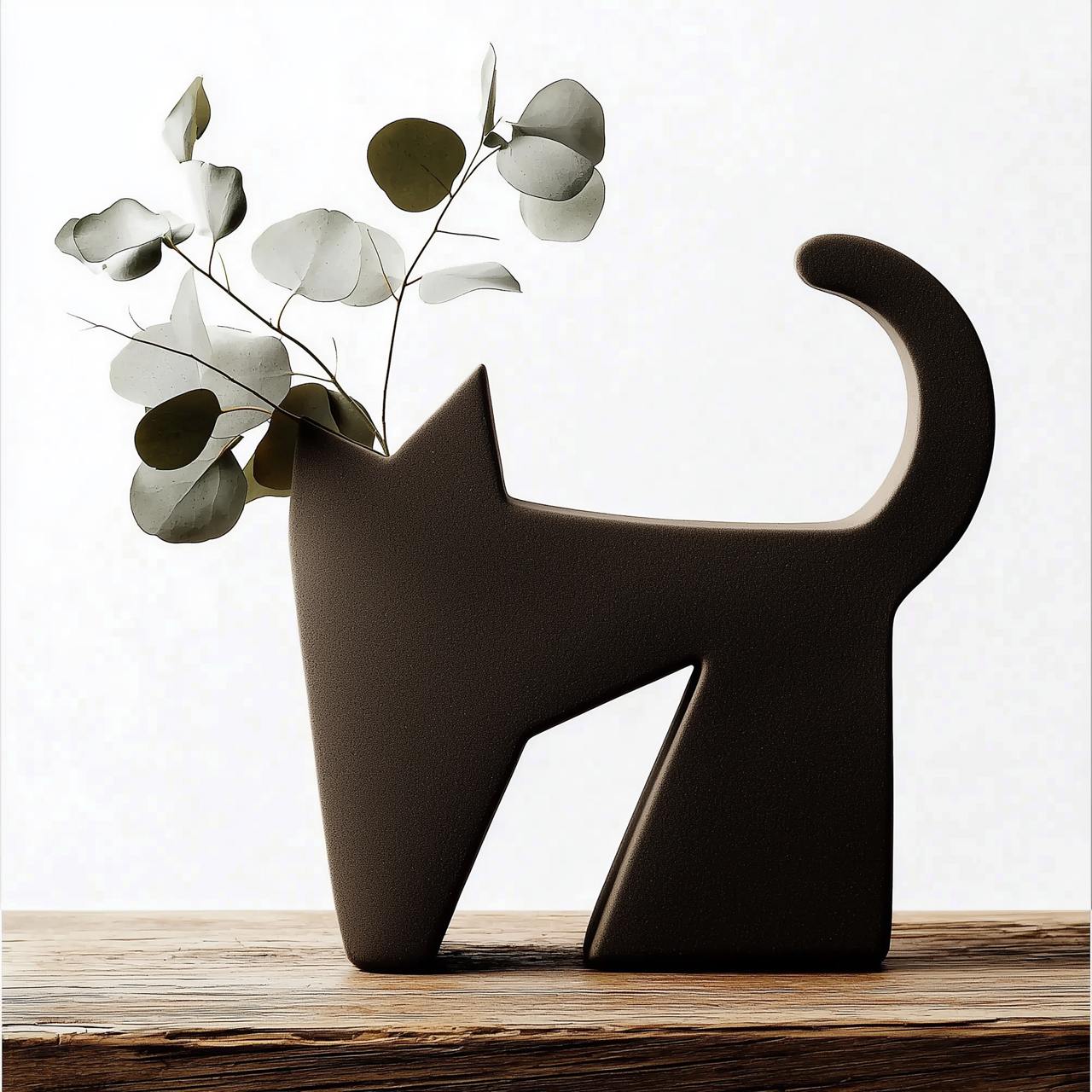 Feline Silhouette Vase