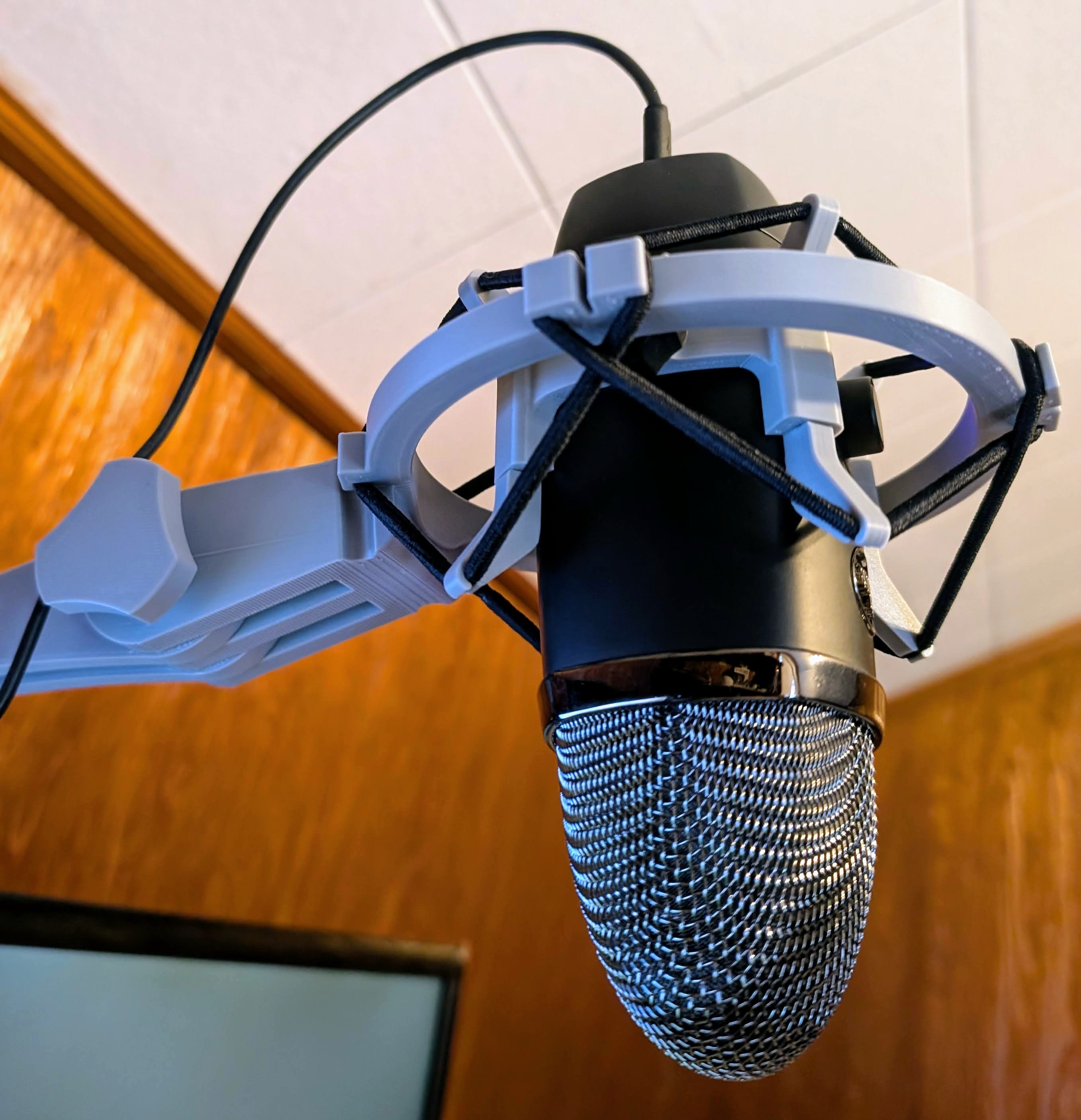 Blue Yeti Shock Mount w/hair ties (Ideal Creations Arm)