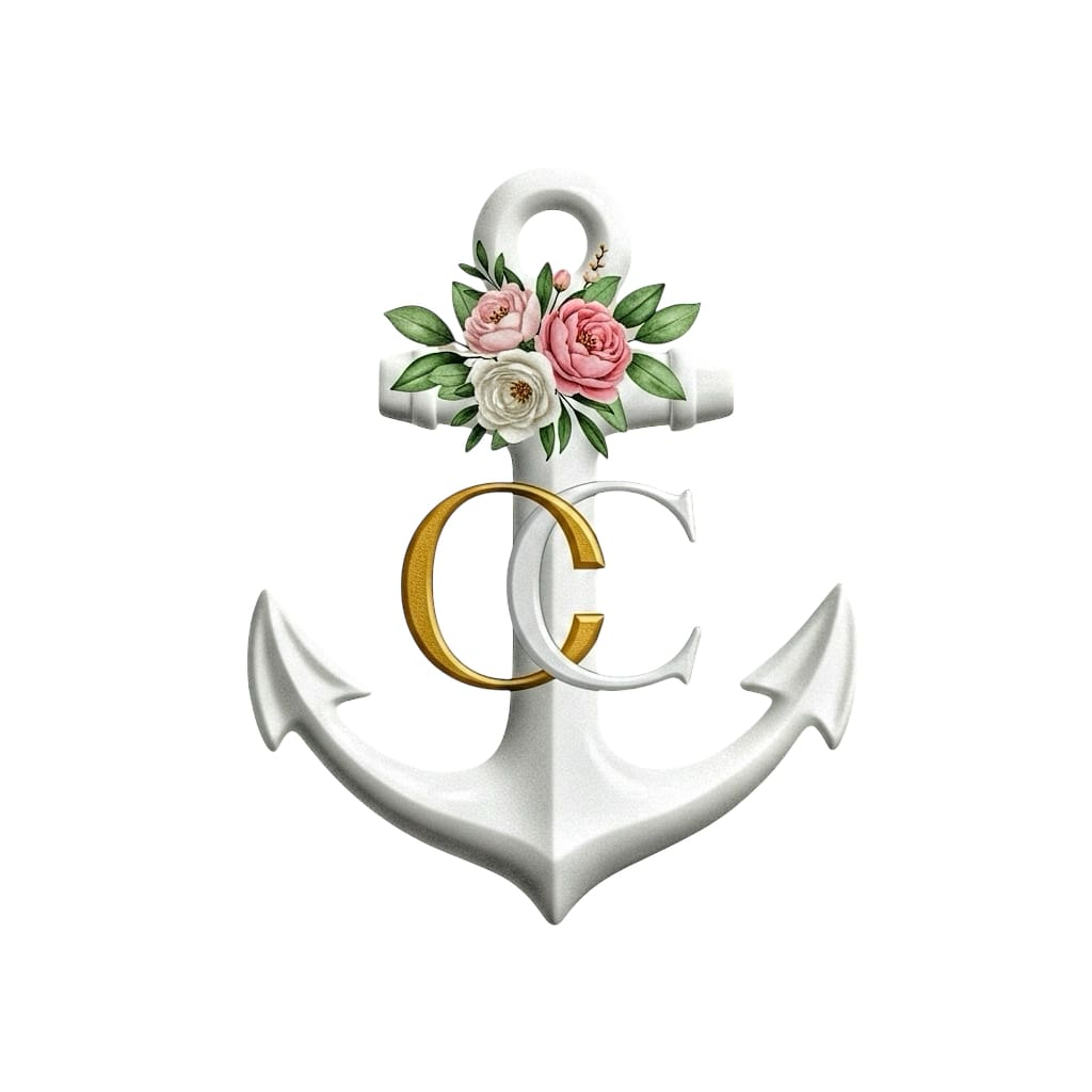 Hueforge d'ancre avec des roses
