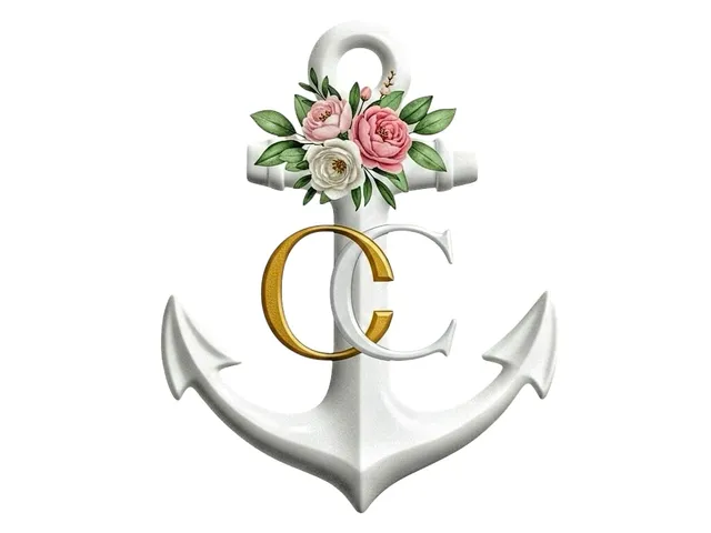 Hueforge d'ancre avec des roses