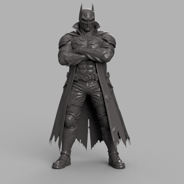 Tactical Dark Knight with Trench Coat