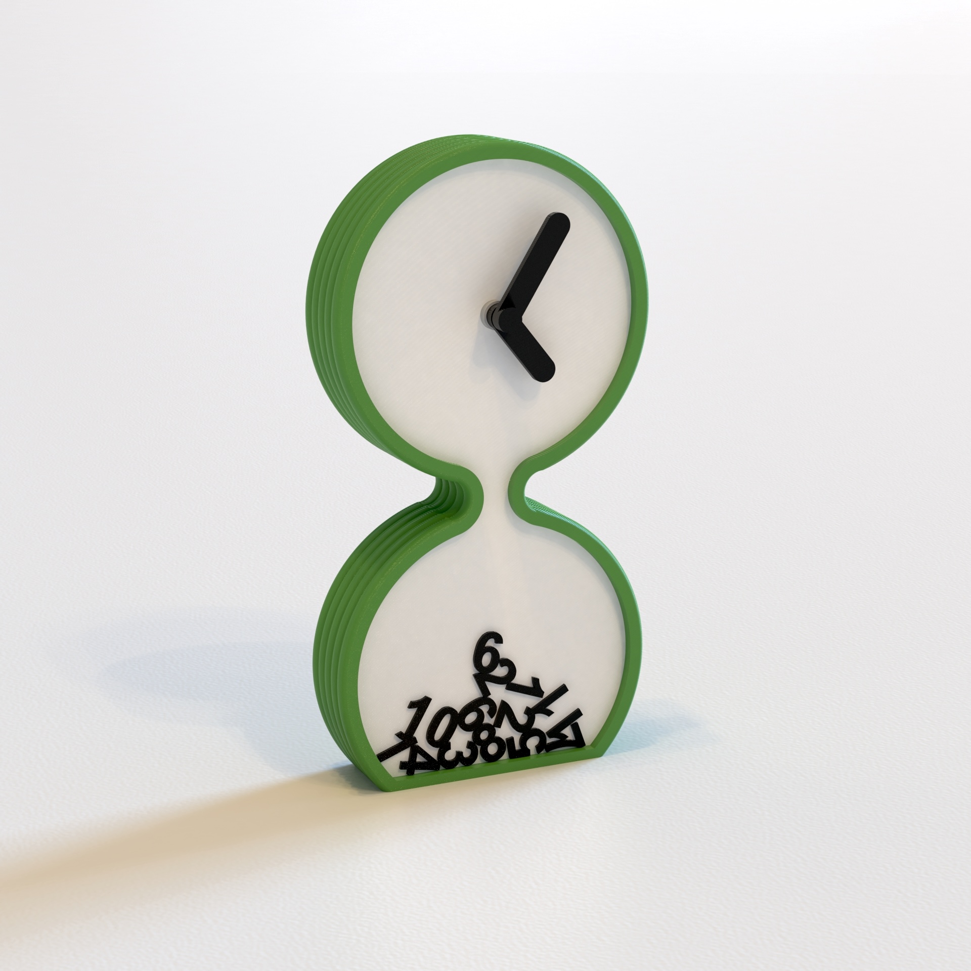 Miniatura 5 do modelo 3D Hourglass-shaped table clock