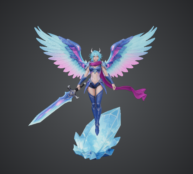 Celestial Crystal Valkyrie – Winged Angel Warrior with Prismatic Sword