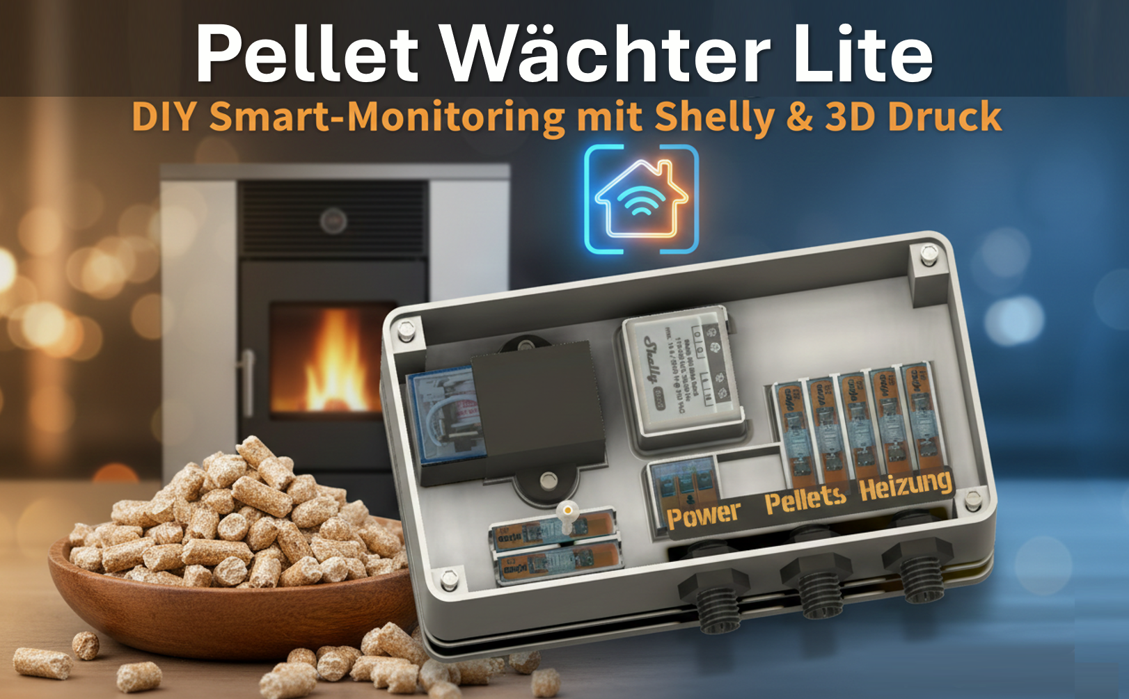 Pelletwächter Lite (Patent Pending) Kontrolle über Pellet Verbrauch und Füllstand der Ascheschublade