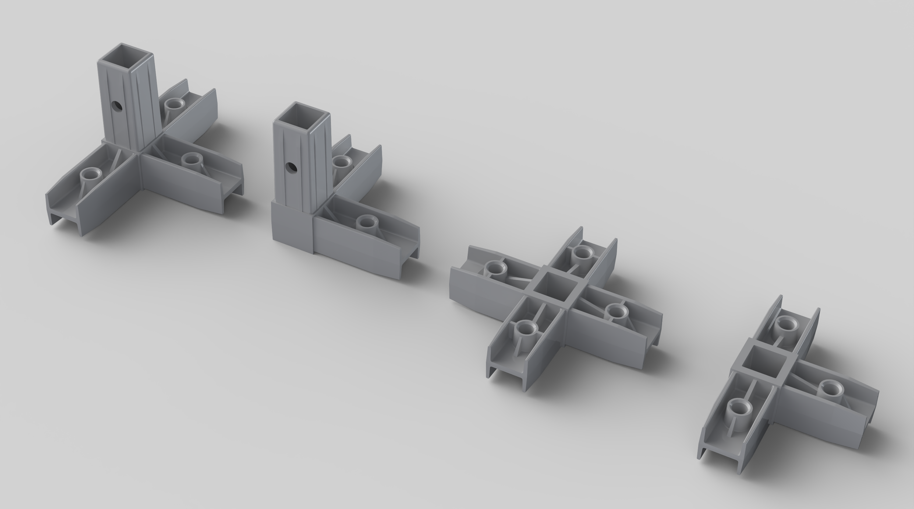 Modular Structural Joints for 25mm Square Tubing - 8-Piece Industrial Pack