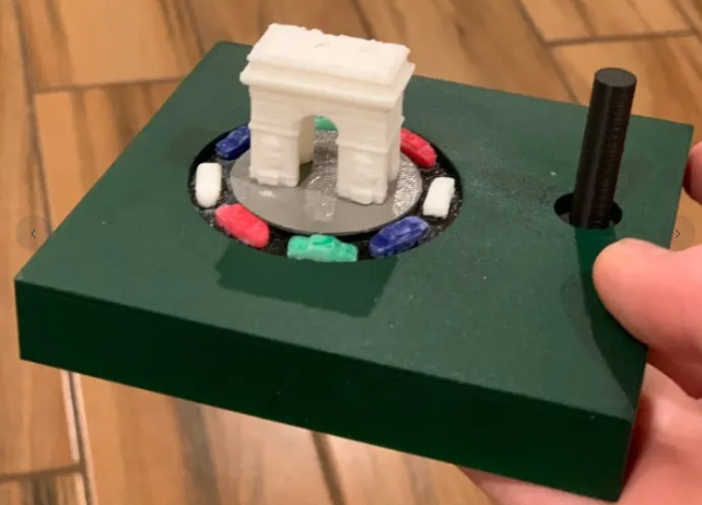 arch de triumph with revolving cars