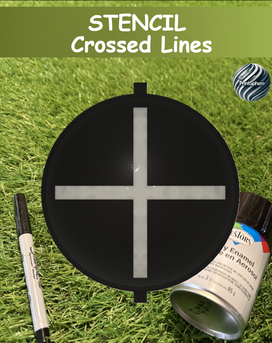 Golf - Golf Ball Stencil - Insert - Alignment - Crossed Lines - Marker 3D model by Peter C