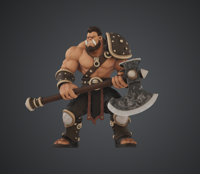 Savage Barbarian Warrior – Dual-Edge Battle Axe Fighter