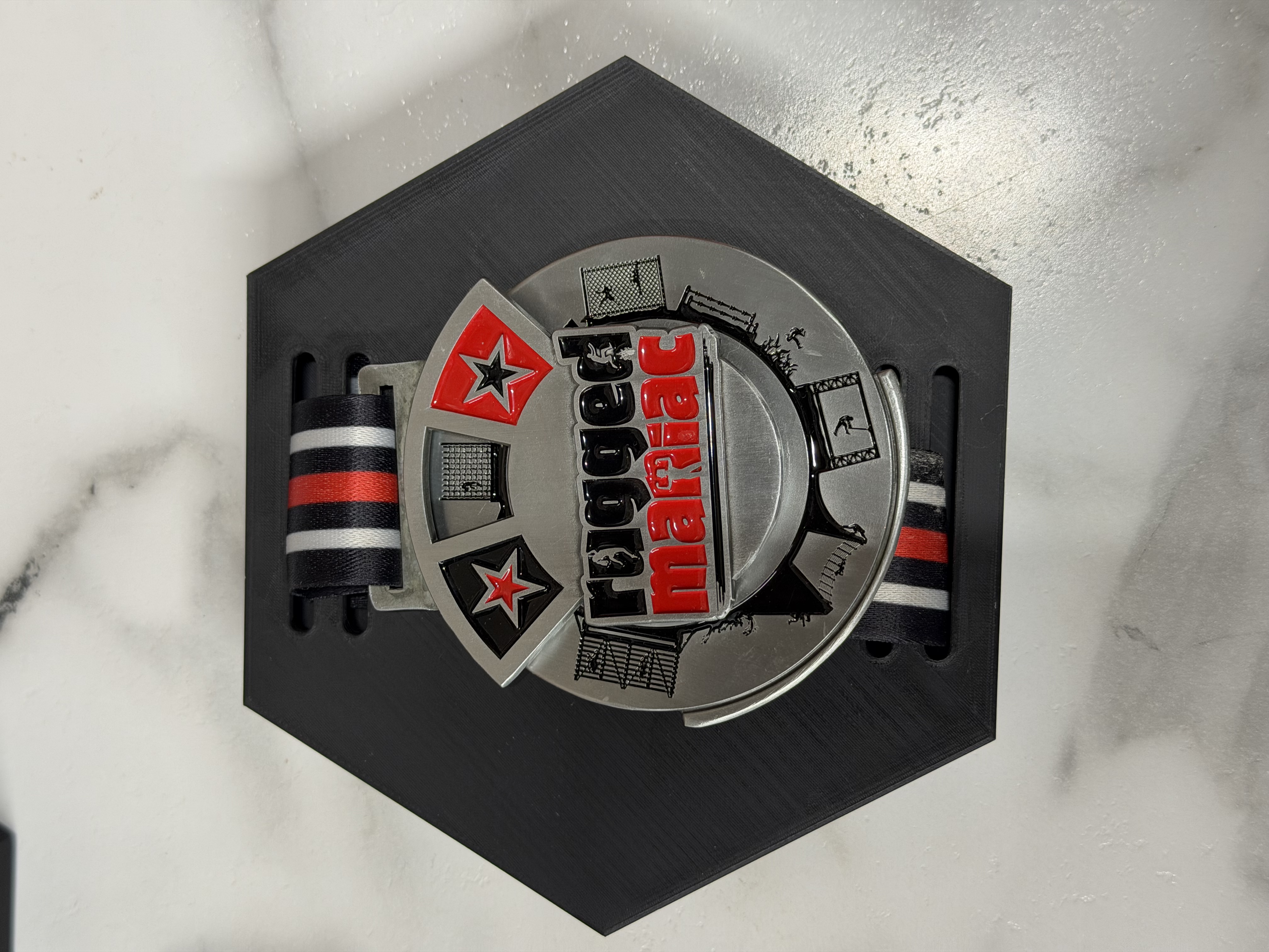 Hexagon Running Medal Display