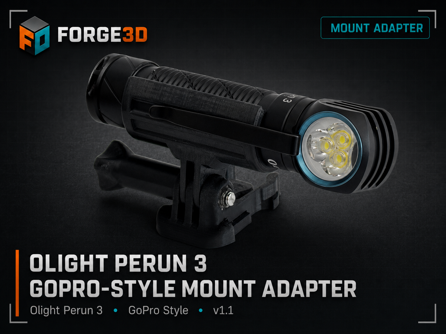 Olight Perun 3 GoPro-Style Mount Adapter