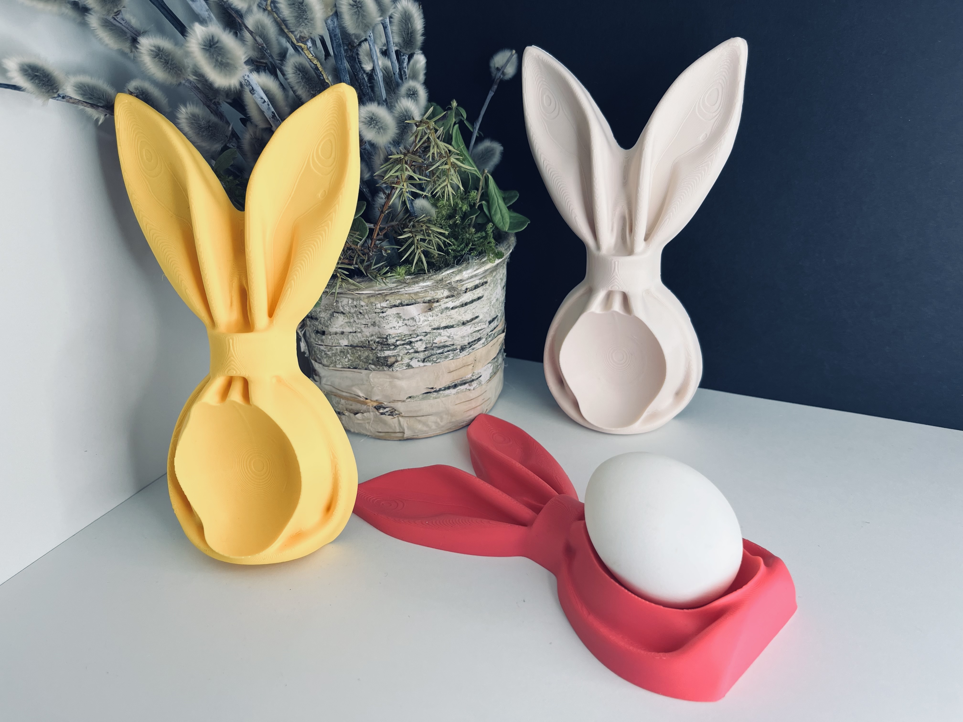 Bunny cloth egg holder Easter organizer home decor