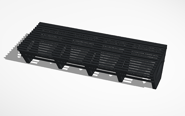 model of a bench from the bus station in Lublin, Poland