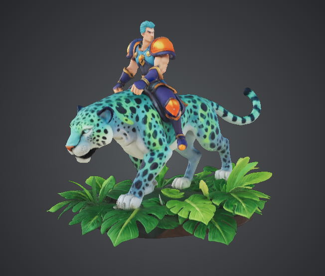 Jungle Beast Rider – Fantasy Warrior on Leopard Mount