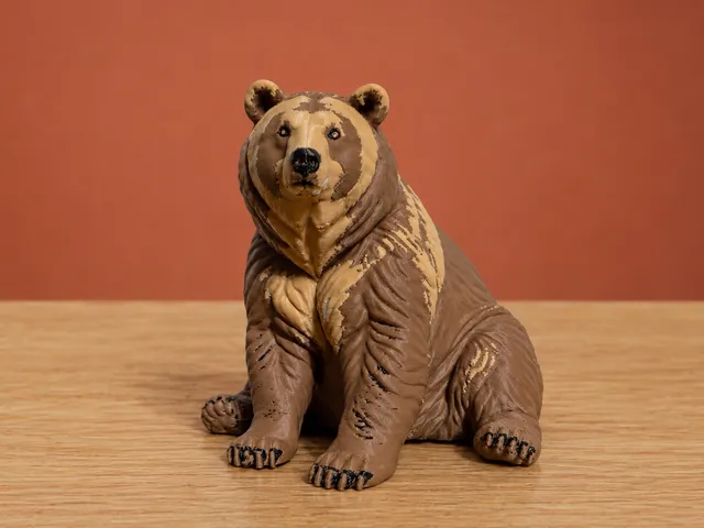 Realistic Brown Bear Wildlife Figurine