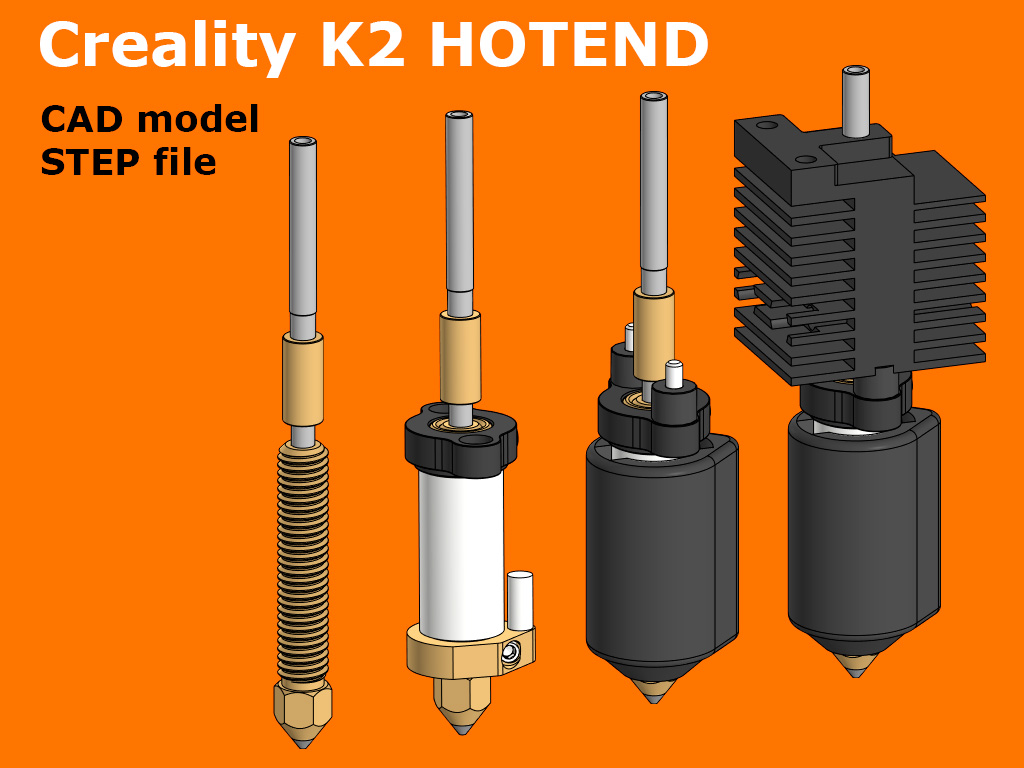Creality K2 hotend (CAD model)