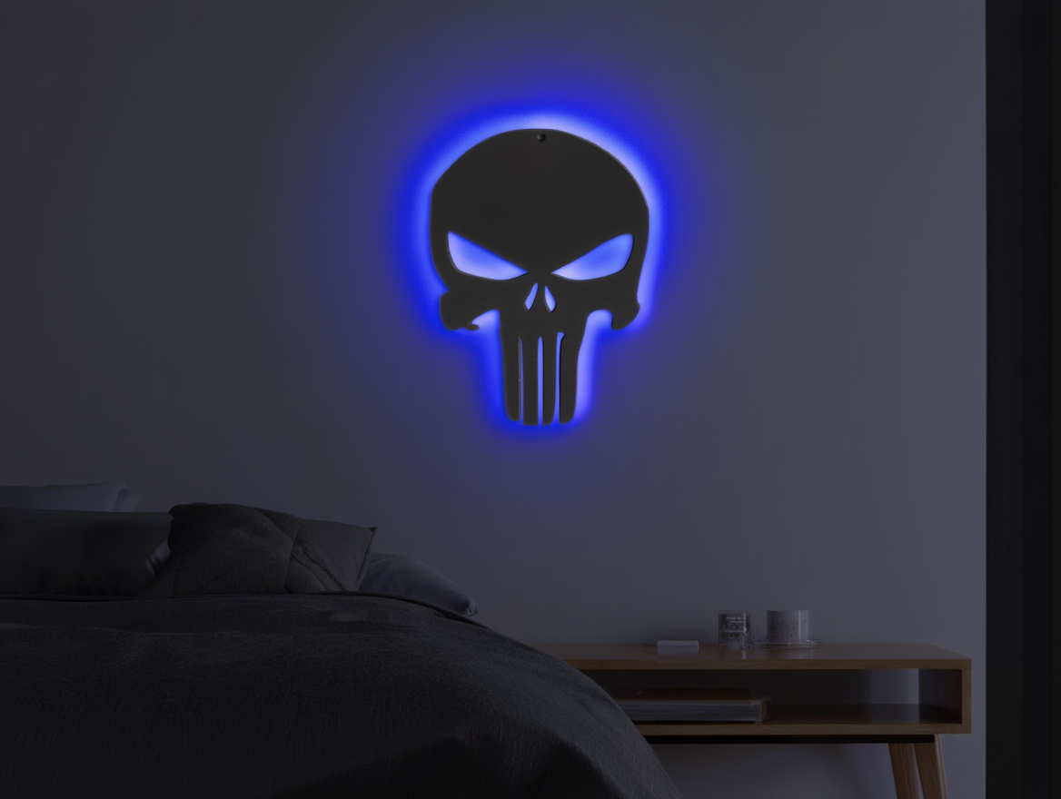 Lamp Punisher - Blacklit skull design