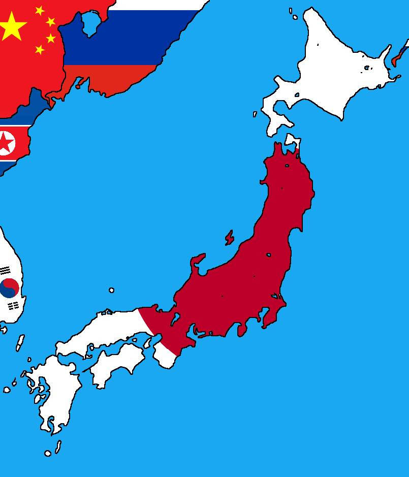 map of korea japan