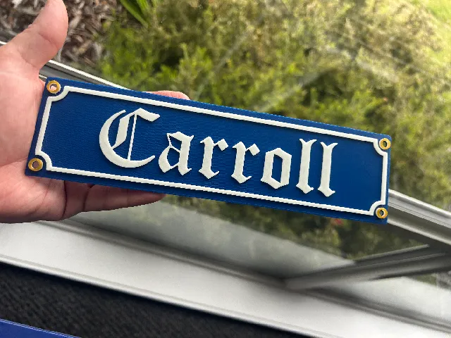 Bavarian Oktoberfest style signs for various names - multi colour for single filament print.