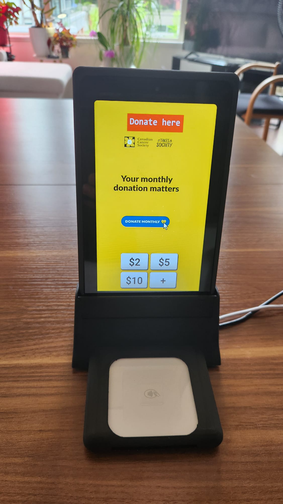 Square payment/donations terminal countertop