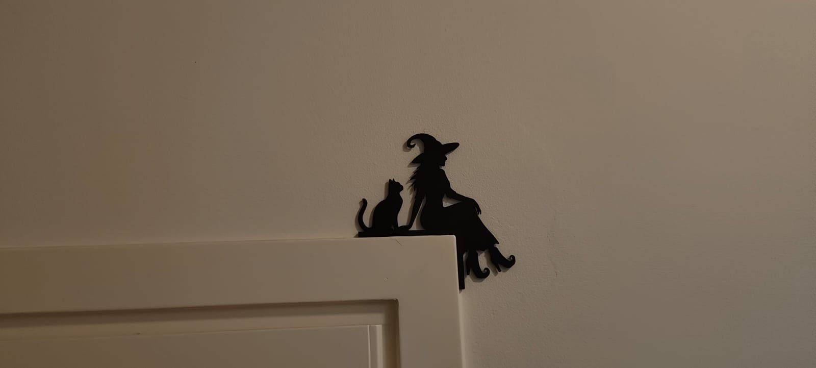 Halloween - Door Corner Art - Witch, Cat and Bats
