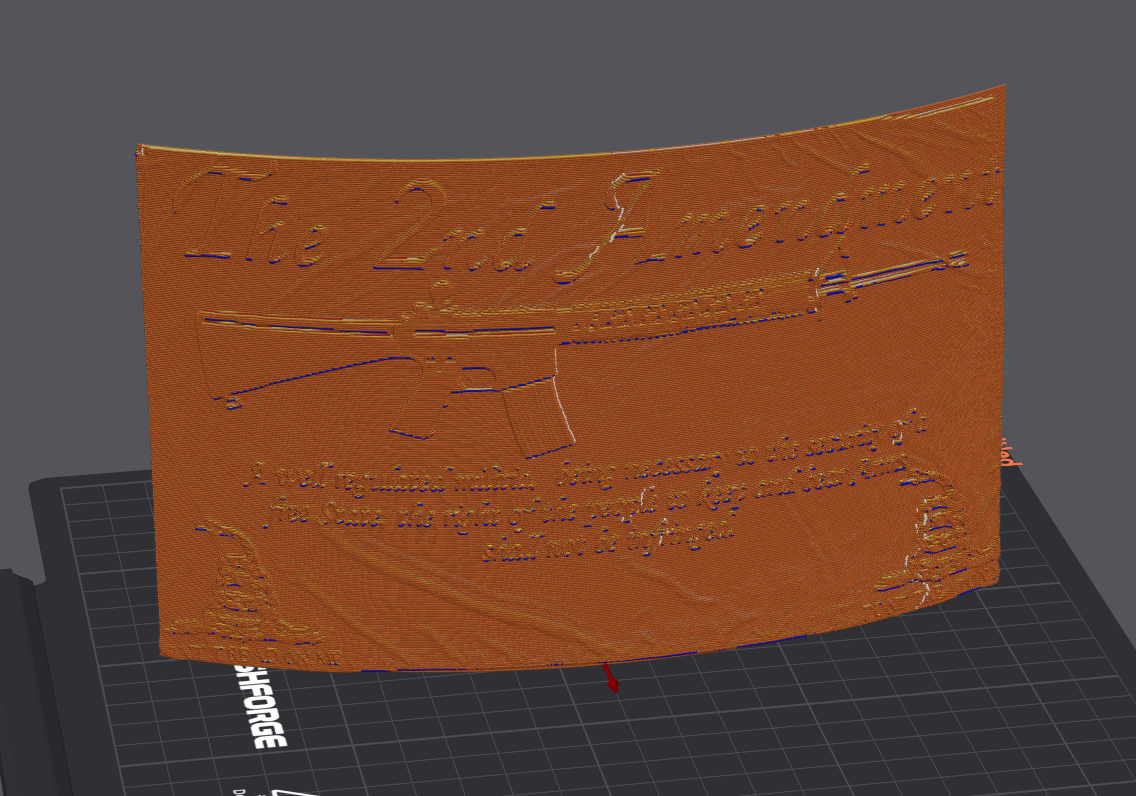 lithophane of 2nd amendment flag with ar15