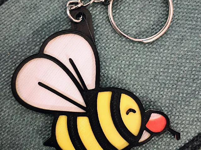 Bee drinks wine keychain - For Single Color Printers