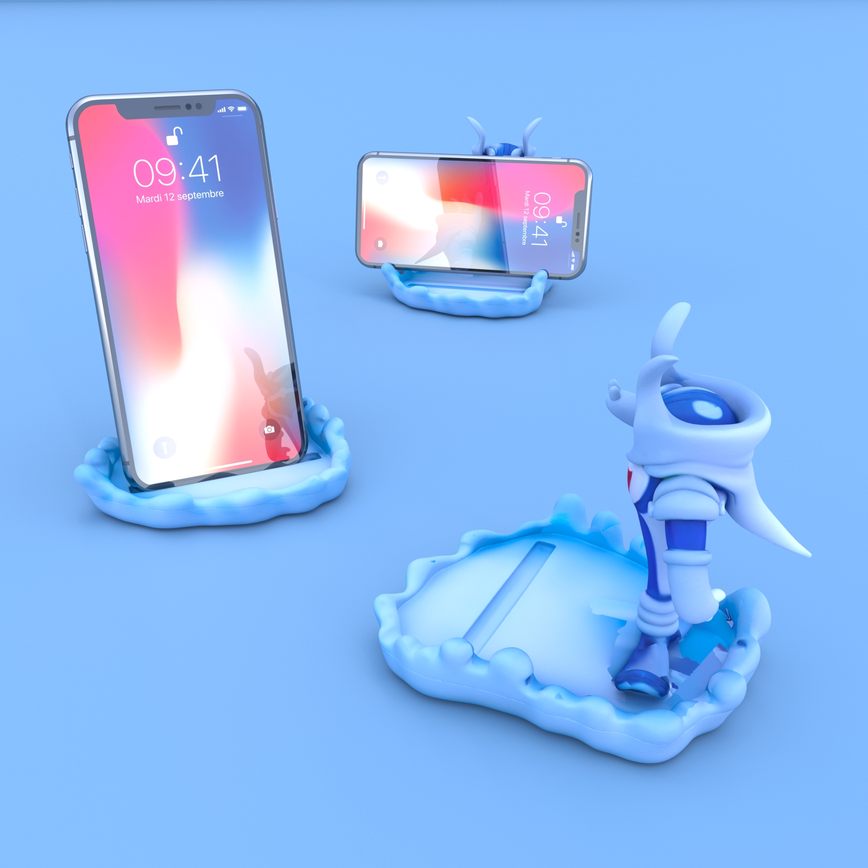 ℗964 Palafin Phone Stand 3D print