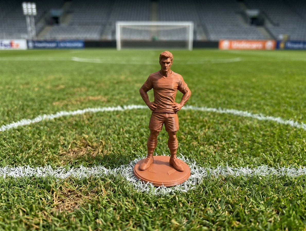 Confident Soccer Player Statue