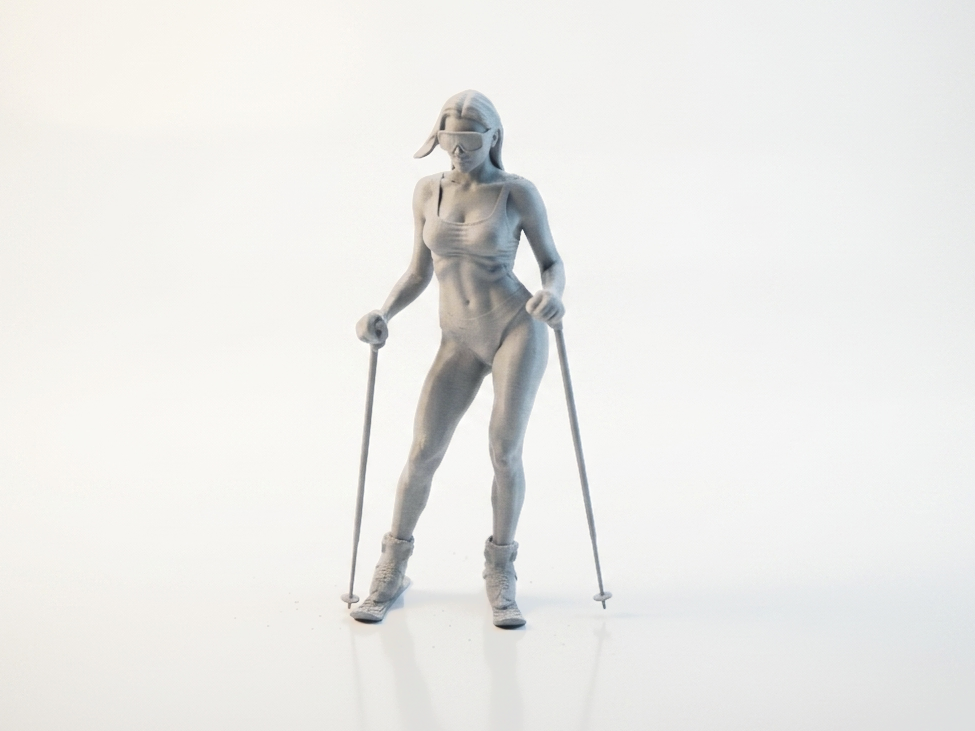 Female Skier Figurine Sports Collectible 3D Printable