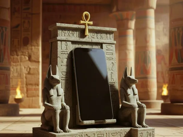Pharaoh's Throne Phone Holder - Ancient Egyptian Stand