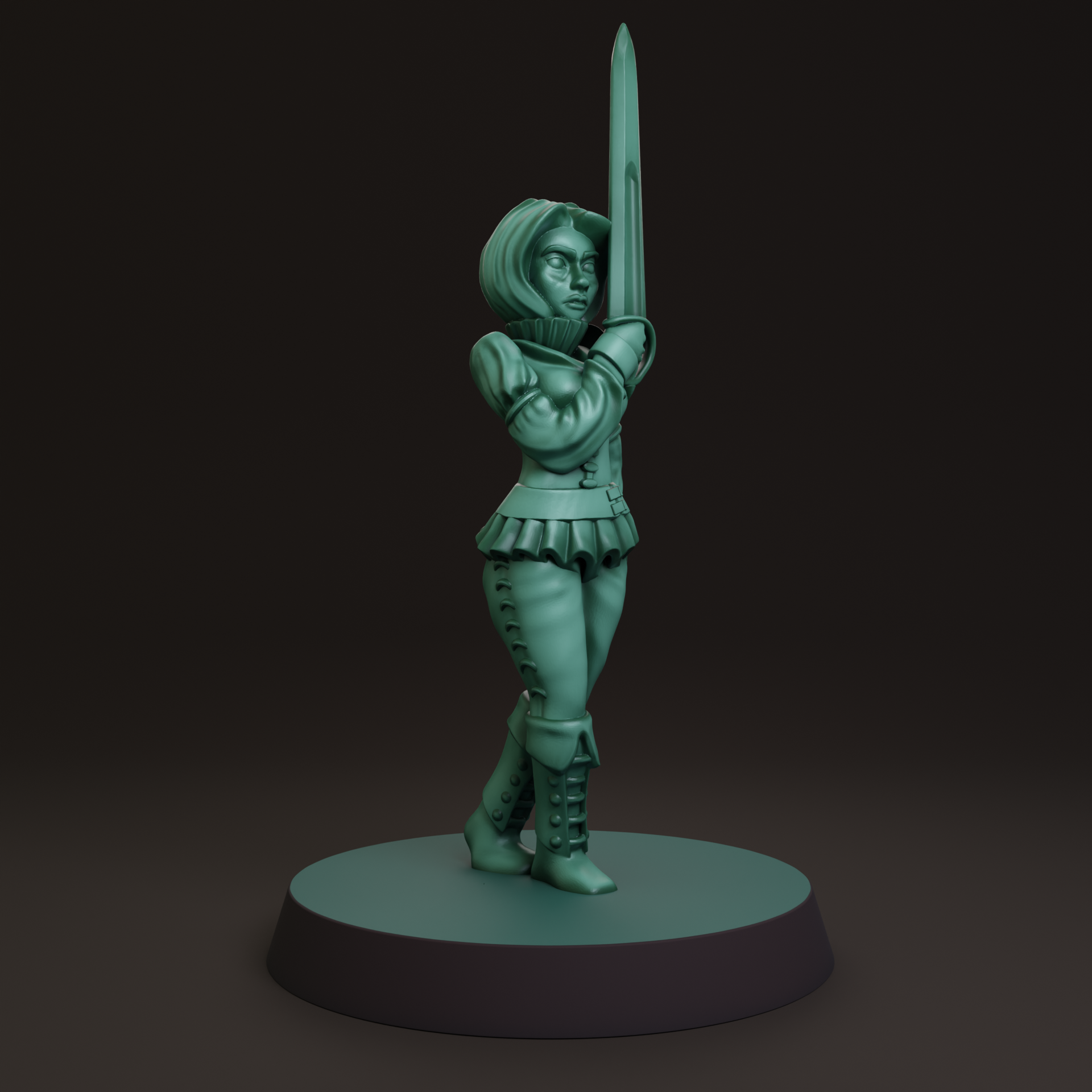 Female fighter human FDM supportless