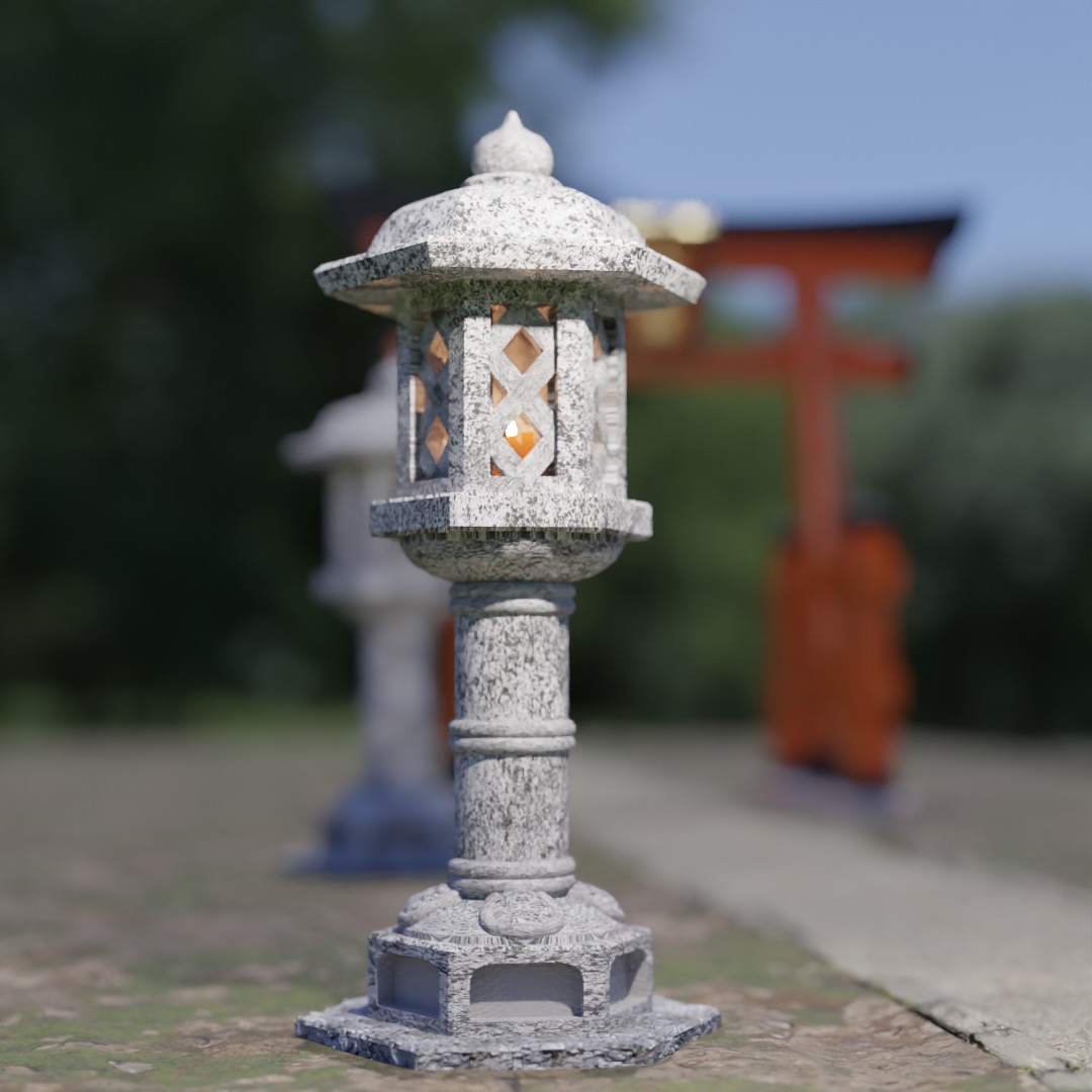 Japanese Stone Lantern Miniature STL Shrine Diorama Traditional