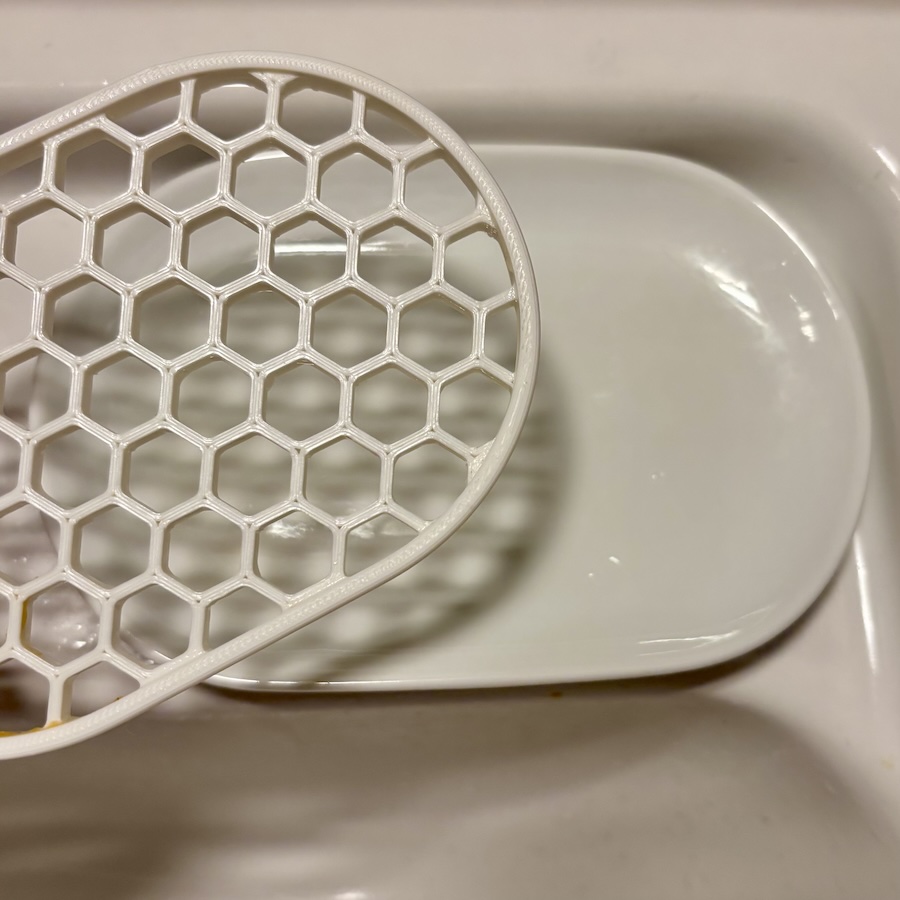 Soap tray - Hexagonal grid