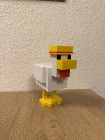 Minecraft chicken with a farmer's hat (no AMS)