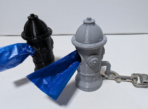 Firehydrant Dog Poop Bag Dispenser - No Supports! (Screw down -or- Connect Leash -or- Print for Pockets)