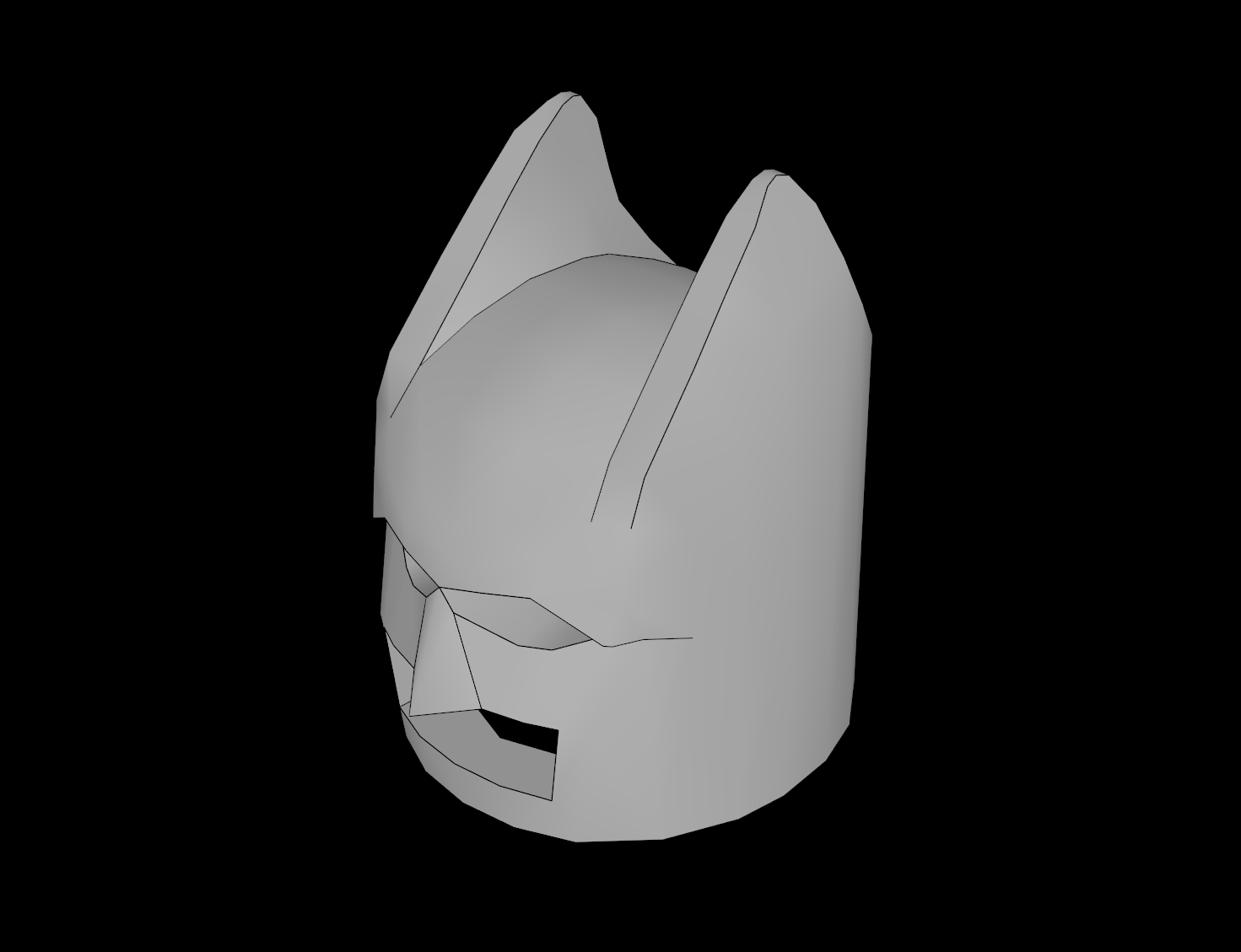 Lego Compatible (55704.dat) Minifig Headgear Mask Batman Cowl (Wide Ears)