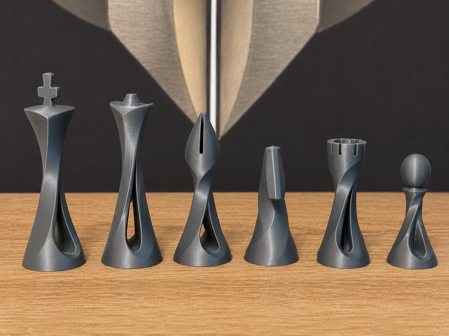 Twisted Elegance Chess Set – Premium Sculptural 3D Printable Chess Pieces