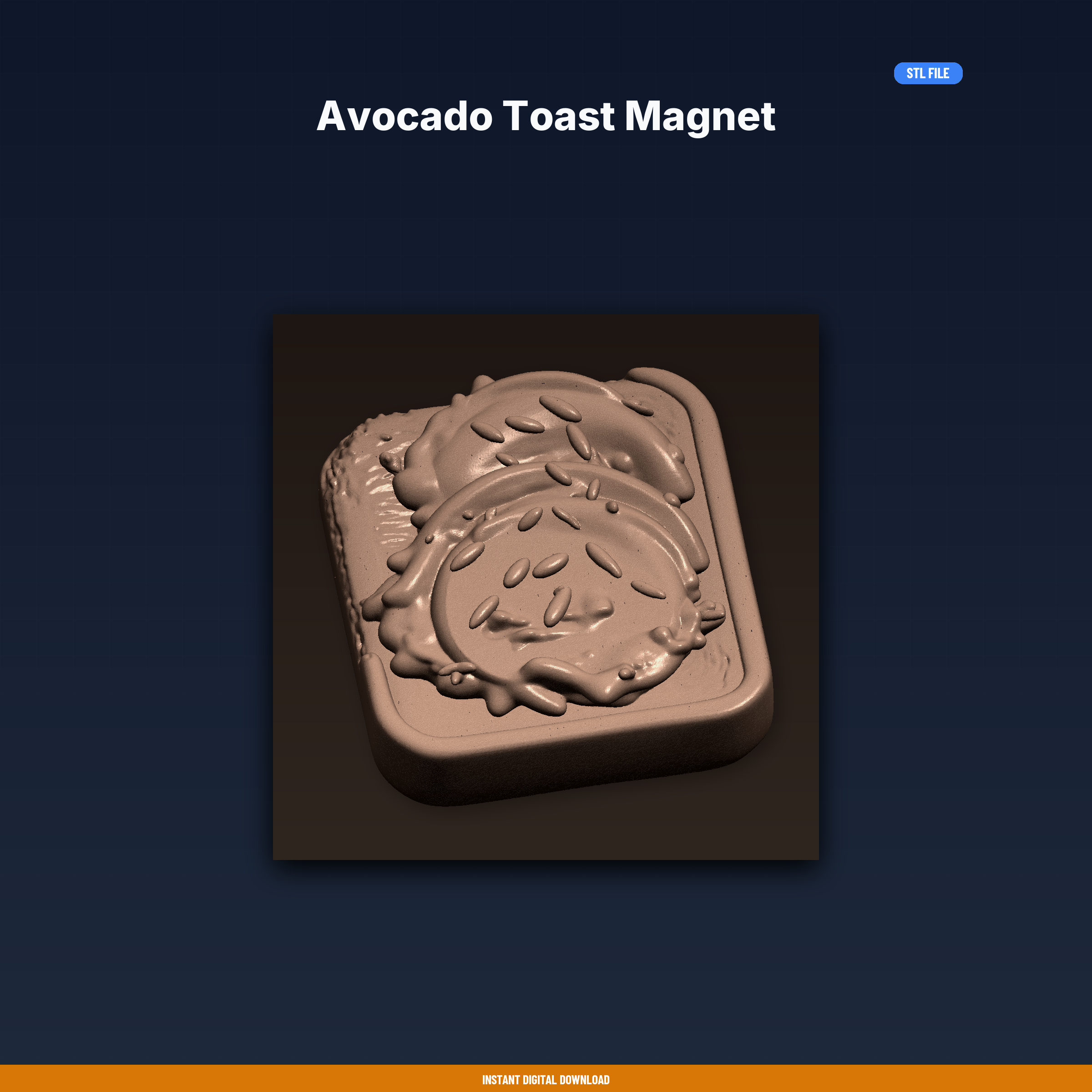 Avocado Toast Magnet - 3D Printable STL File