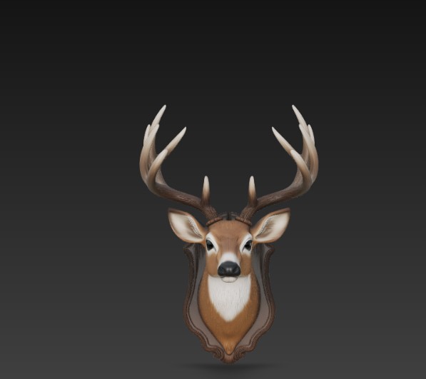 Miniatura 2 do modelo 3D deer head wall trophy