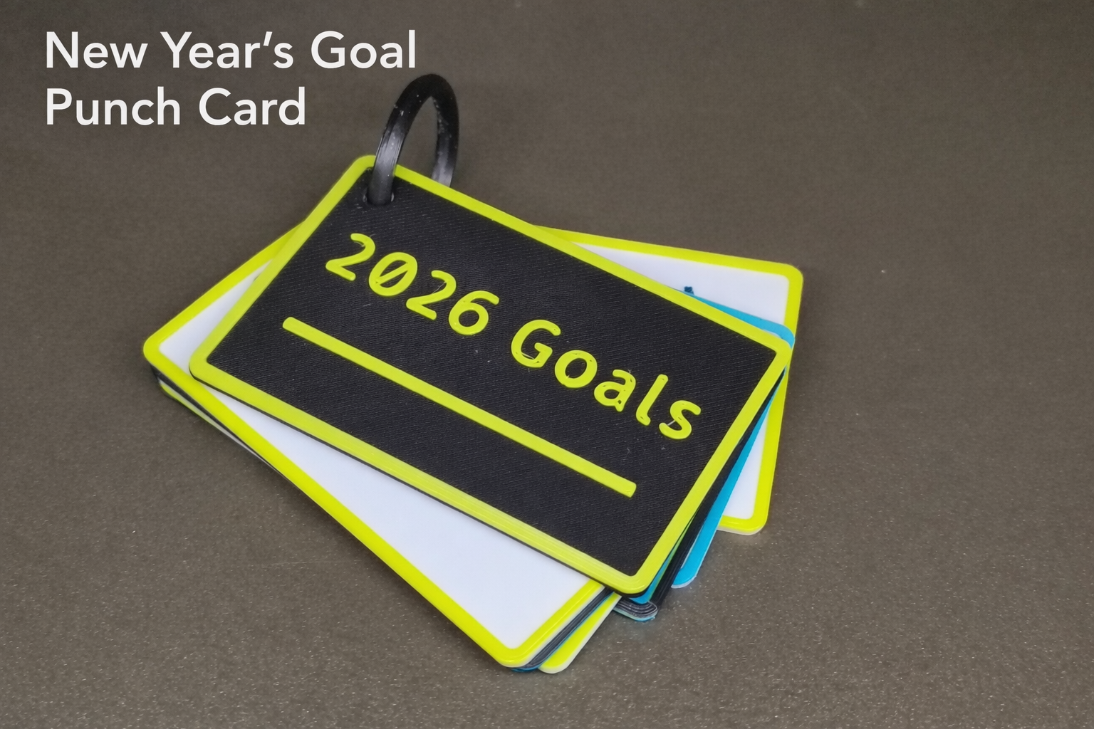 new years goal punch card