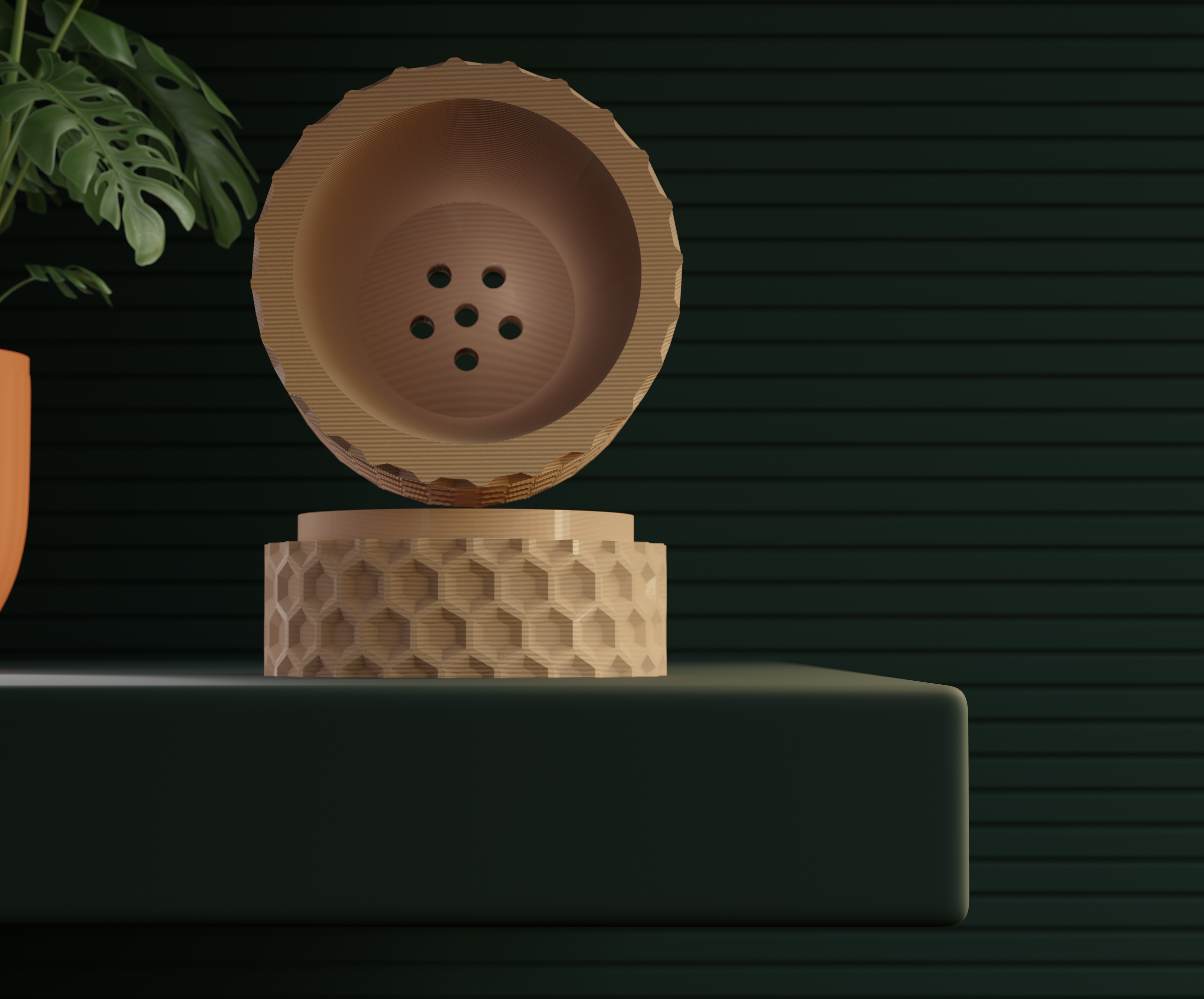 Miniatura 3 do modelo 3D vase hexagonal pattern