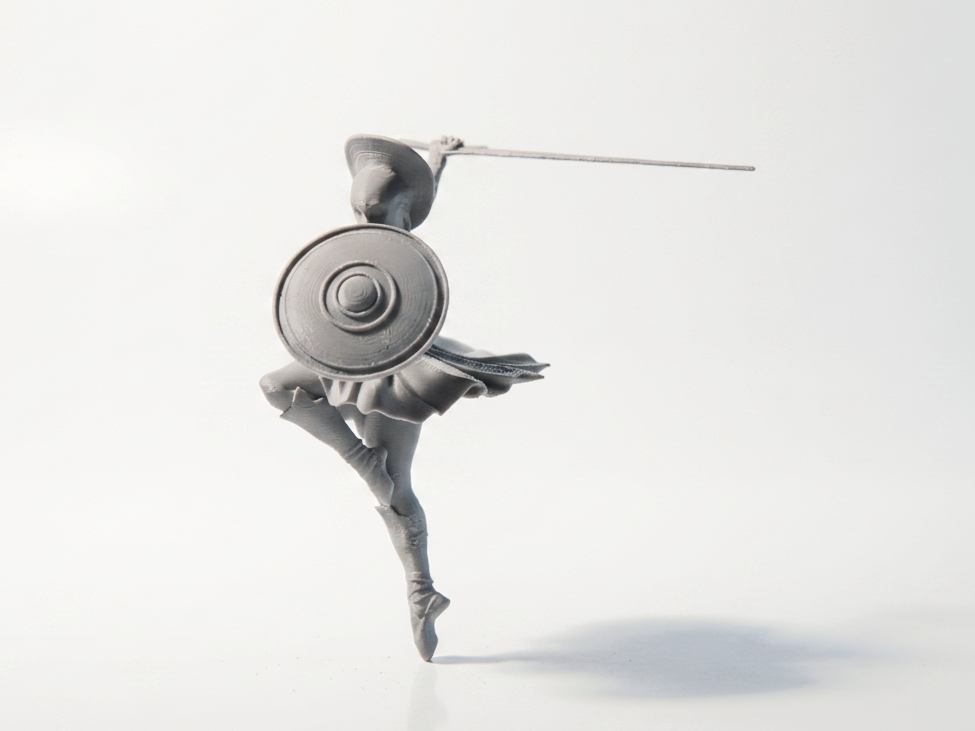 Ballerina Warrior Figurine Female Figure 3D Printable