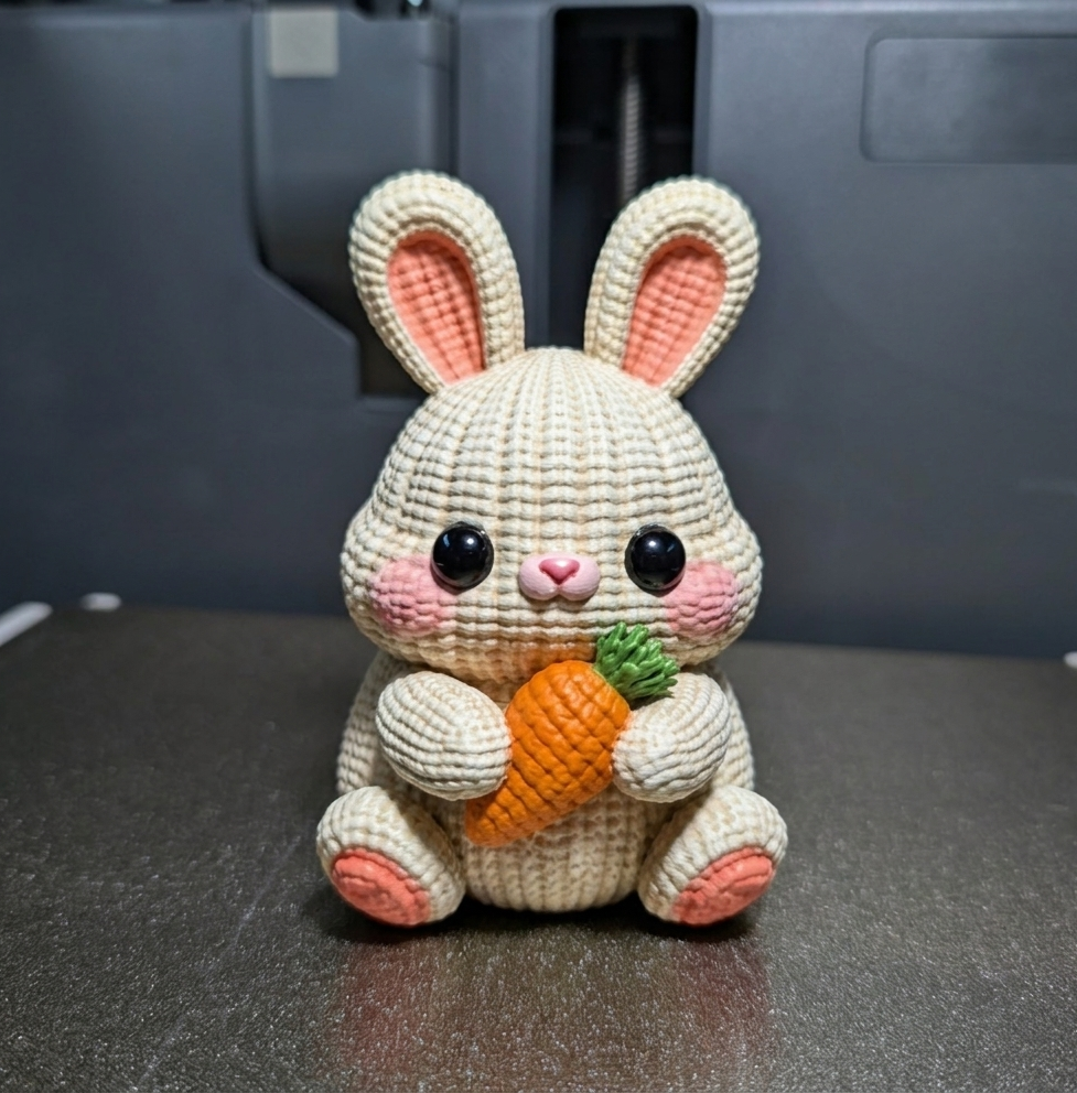 Chubby knitted bunny