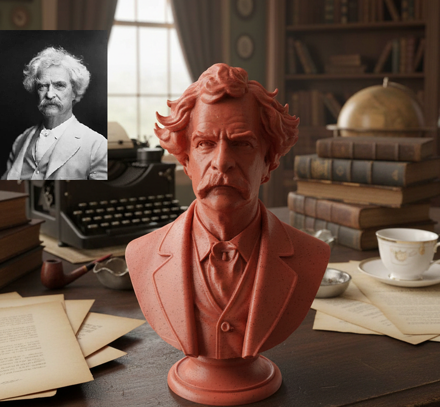 Mark Twain (Samuel Langhorne Clemens) - Bust