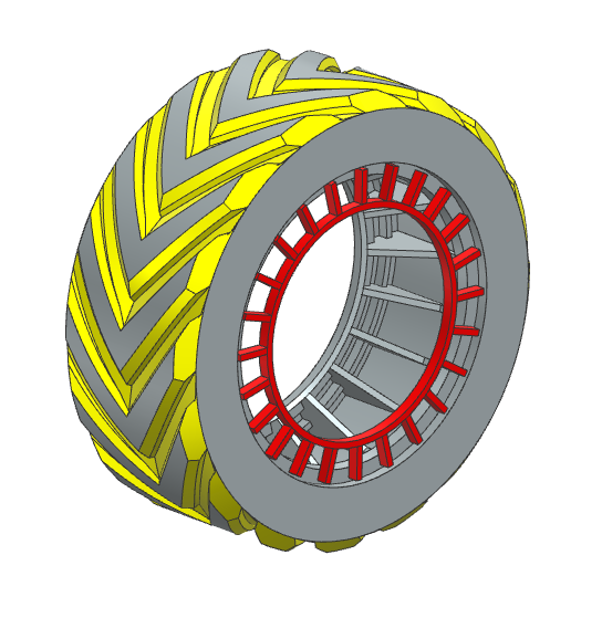 Tamiya - Tire for RC car rim - model 01 V-groove