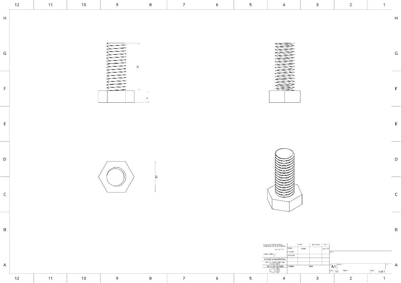 M8 × 1.25 mm Screw and Nut (3D Printable, ISO Metric Thread) by Tim |  Download free STL model | Printables.com