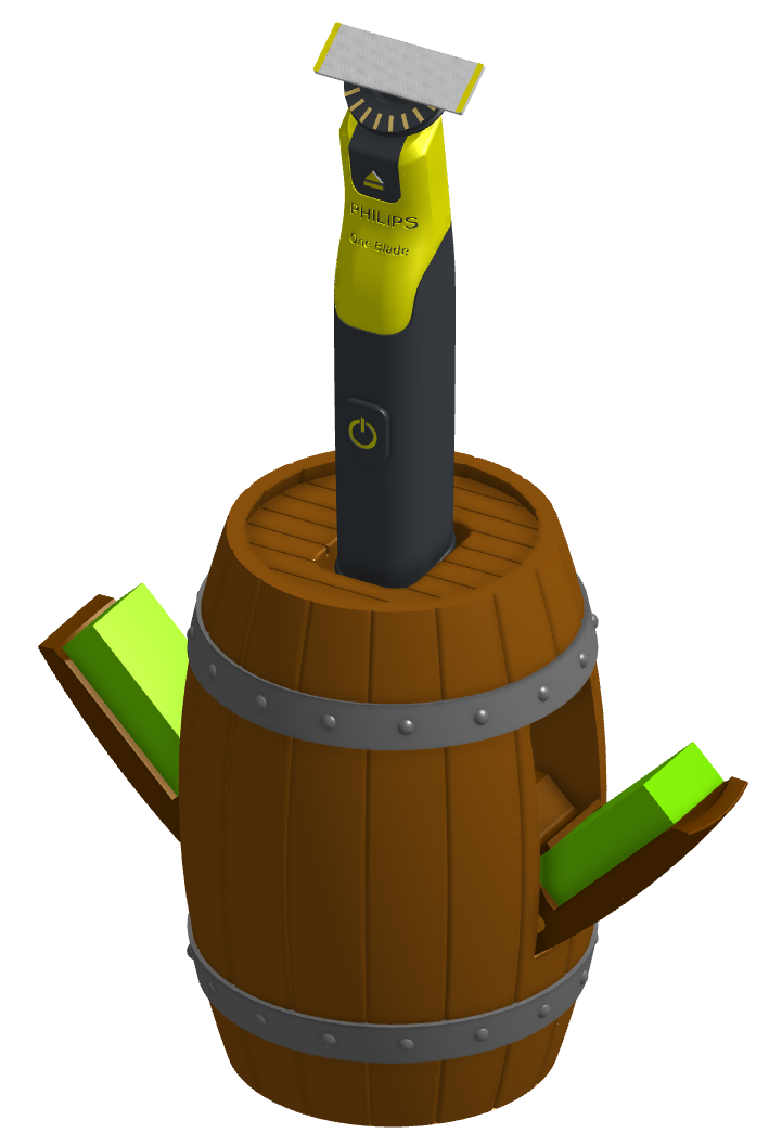 Phillips One blade barrel holder with "secret" compartments