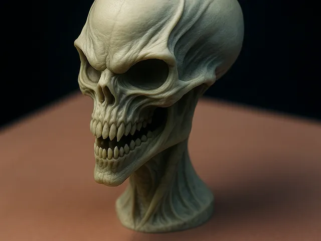 The Abyssal Sentinel – Hyper- Detailed Alien Skull